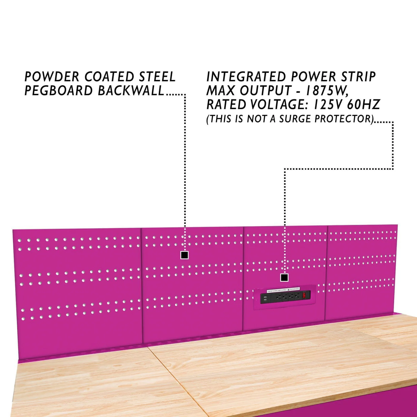 60-Inch 7-Drawer Rolling Workstation with Power Strip - Image 9