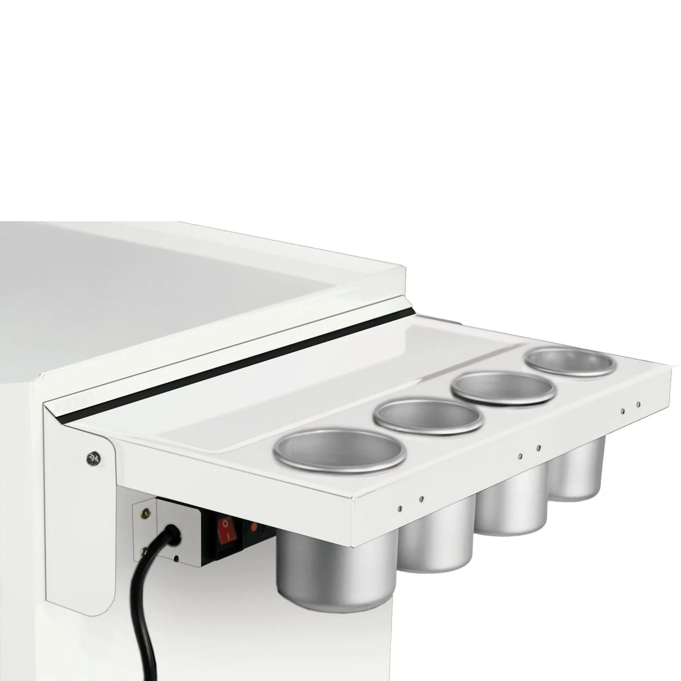 Folding Side Shelf with Power Strip for Salon Cart - Image 9